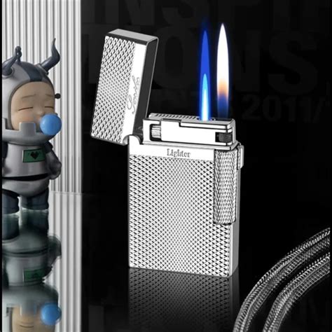 Briquet M Tallique Double Flamme Jet Briquet Tek