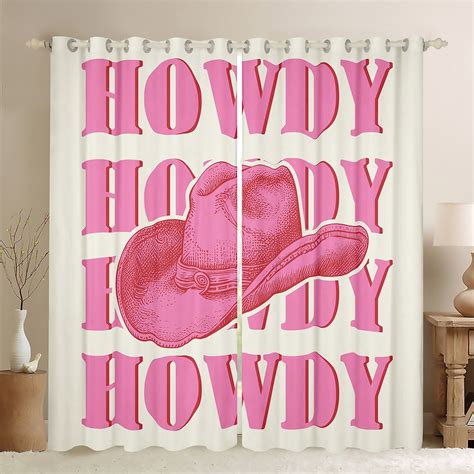 Yst Preppy Howdy Pink Cowgirl 30 50 Blackout Curtains For Bedroom