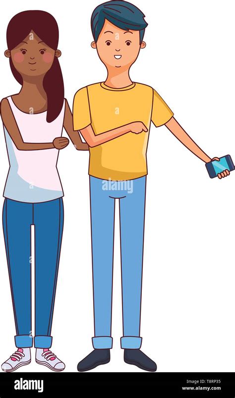 Millennial Couple Cartoon Stock Vector Image And Art Alamy