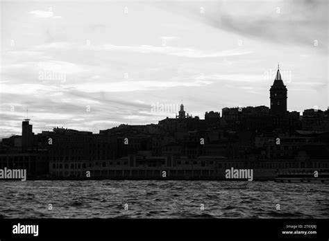 The Silhouettes Of Historic Buildings By The Sea In Istanbul S Galata