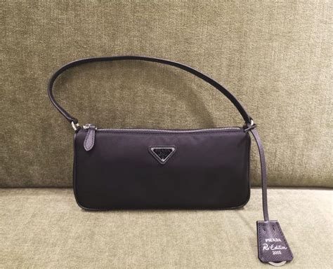 Prada Re Edition Nylon Saffiano Leather Mini Bag Black Colour