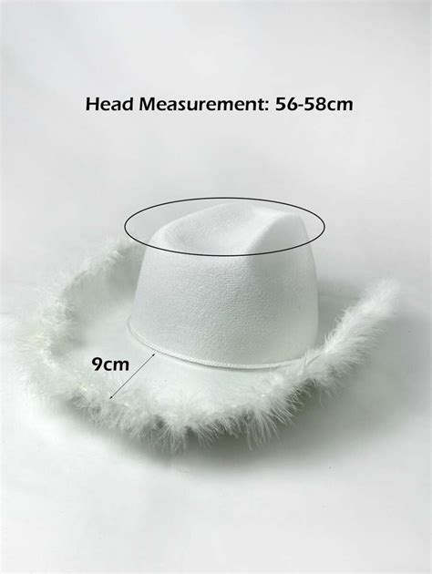 Solid Fuzzy Trim Cowboy Hat Shein Usa