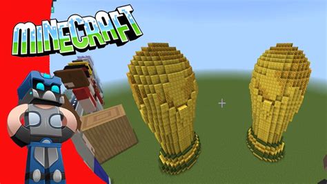 World Cup Pixel Art Minecraft Tutorial Como Hacer Estatua De La Copa Del Mundo En Minecraft