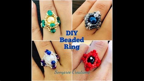 Diy Beaded Ring Easy To Make Beaded Ring Youtube