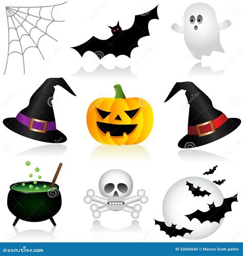 Iconos De Halloween Ilustración Del Vector Ilustración De Huesos