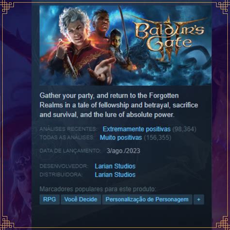 Baldur S Gate 3 Melhor Jogo Do Ano Crie Seus Jogos