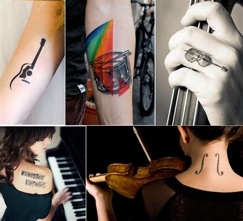 Tatuagens de música Cifras frases e instrumentos musicais Tatuagens