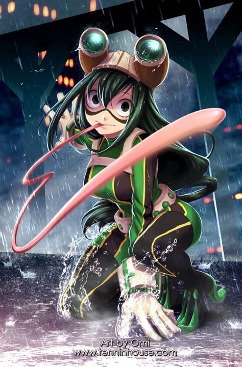 An Anime Character Is Kneeling In The Rain