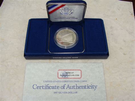 Us Constitution Commemorative Silver Proof Dollar Uncirculated Coa