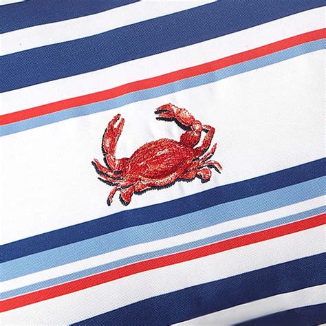 Providence Crab Striped Lumbar Outdoor Throw Pillow X