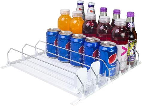 Amazon Cndse Drink Organizer For Fridge Spring Loaded Soda Can