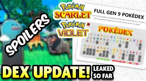 All Pokedex Leaks So Far For Pokemon Scarlet And Violet Youtube