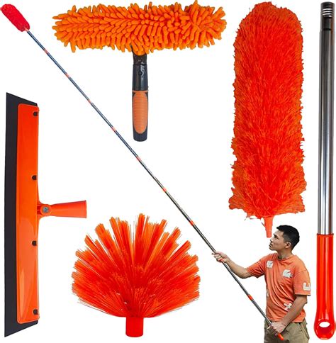 20 Foot High Reach Duster Kit With 2 14 Ft Extension Pole High Ceiling Dusting