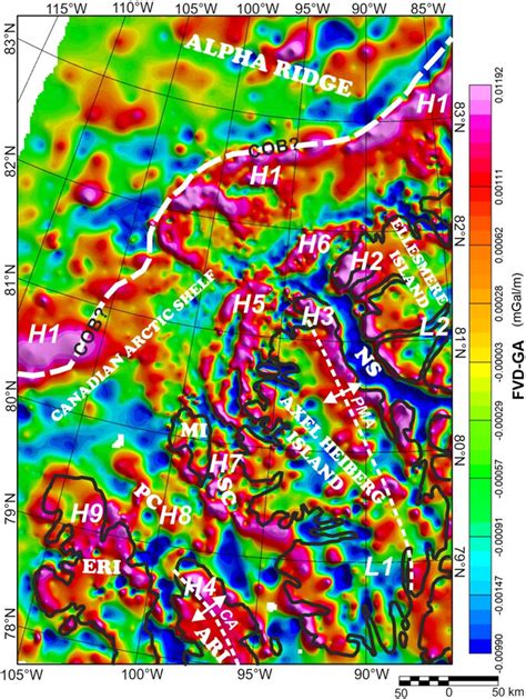 First Vertical Derivative Fvd Gravity Anomaly Map Of The Study Area