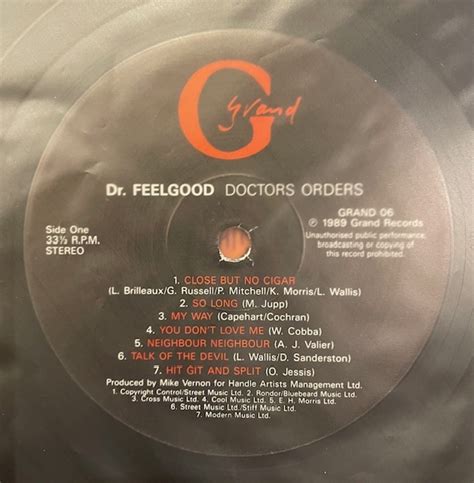 Yahooオークション Uk盤 Drfeelgood【doctors Orders】grand 06 Lp