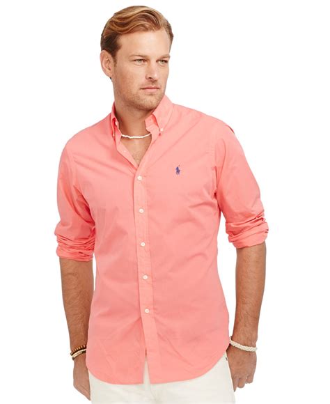 Lyst Polo Ralph Lauren Big And Tall Classic Fit Poplin Shirt In Red