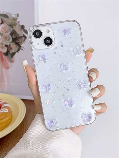 Funda De Celular Transparente Con Dise O De Mariposa Fundas De M Vil