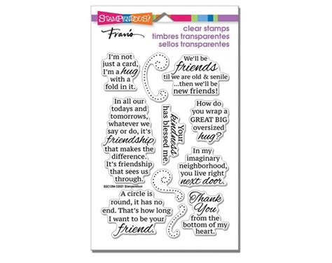 Friends Hug Quotes Cling Stamp Set Sentiments Words Stampendous ...