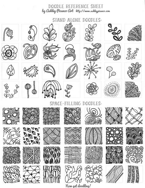 Free Doodle Reference Sheet Free Doodles Doodles Zentangle Patterns