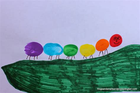 Rainbow Caterpillar Fingerprint Craft Fspdt