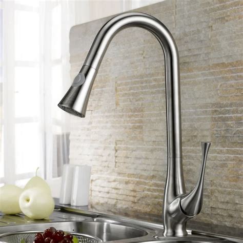 Brushed Nickel Swivel Pull Out Spray Kitchen Bar Sink Faucet Mixer Tap