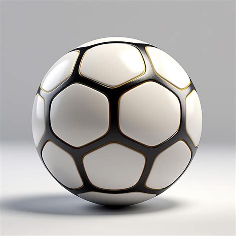 Premium Photo A Soccer Ball With A White And Gold Design Is Shown