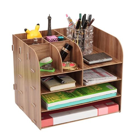 Drewniane Diy Monta Organizer Na Biurko Organizat Grandado