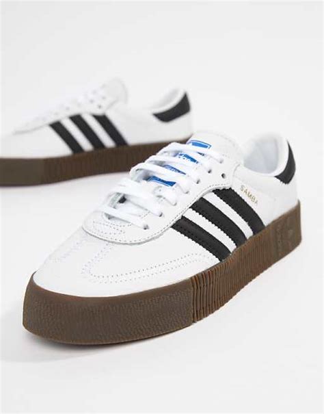 Adidas Originals White And Black Samba Rose Sneakers Asos