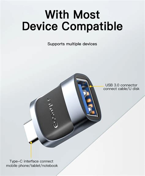 Usb Vers C Bleu Essager Adaptateur Otg Usb Vers Type C Connecteur