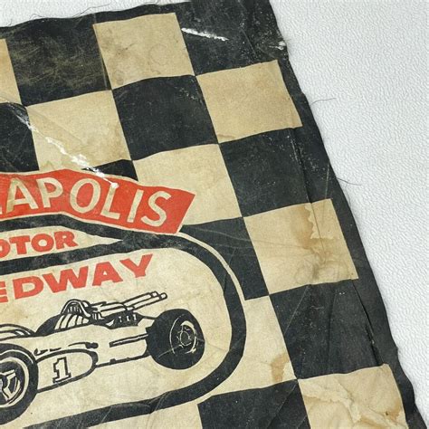 Vintage Indianapolis Motor Speedway Checkered Flag Indy 500 Car Ebay