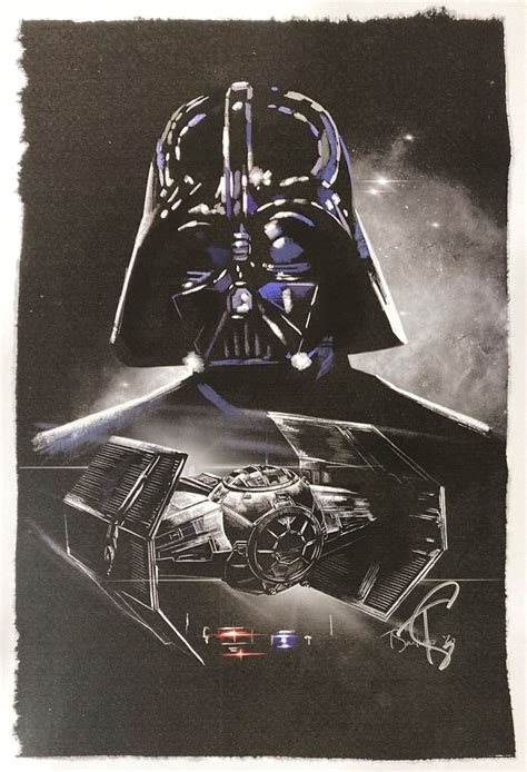 Darth Vader 13x19 Star Wars Lithograph Signed By Tony Santiago Sports