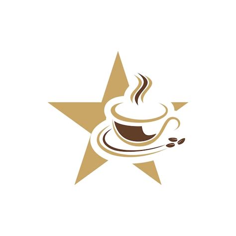 Premium Vector Star Coffee Logo Design Vector Isolated On White