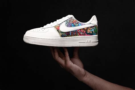 Hand Painted Custom Air Force 1 Graffiti Air Force 1 Fashion Blue Af1 Personalized Sneakers