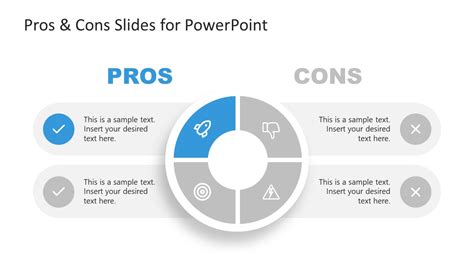 Pros Cons Presentation Slide With Infographic Icons SlideModel