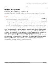 Doc History Graded Assignment Change And Growth Unit