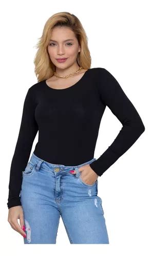 Blusa Moda Feminina Segunda Pele Manga Longa Do P Ao Gg Mercadolivre