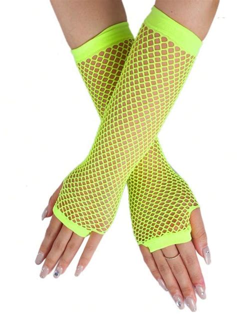 Chunky Fishnet Elastic Gloves Sexy Long Gloves Punk Half Finger Club