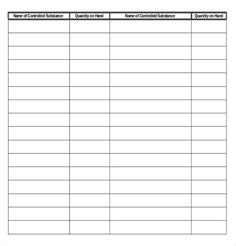 Inventory Log Template Charlotte Clergy Coalition