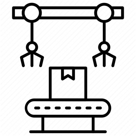 Production line, manufacturing process, assembly line, factory automation, mass production icon ...