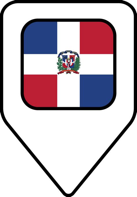 Free Dominican Republic flag map pin navigation icon, square design. 23521004 PNG with ...