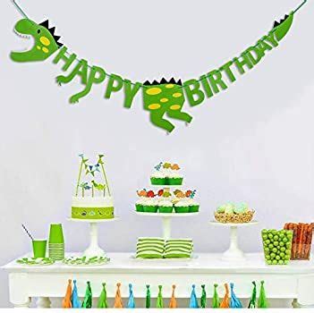 HONGXIN SHOP Partybanner Happy Birthday Banner Dinosaurier Bunting für