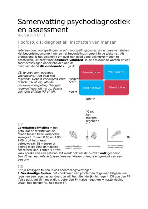 Samenvatting Psychodiagnostiek En Assessment False Negative Valid