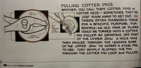 Just A Car Guy Nice Tool Tip For Cotter Pin Removal From Street Rodder