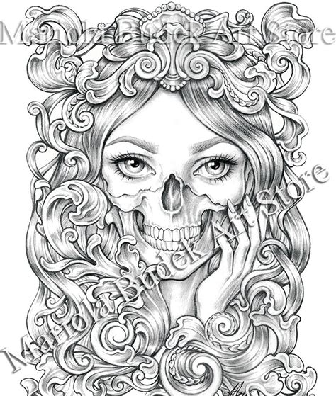 Detailed Coloring Pages For Adults Skull