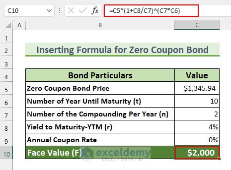 How To Calculate Face Value Of A Bond In Excel 3 Easy Ways