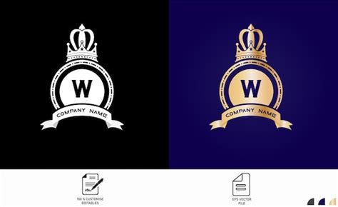 Premium Vector W Letter And Crown Logo