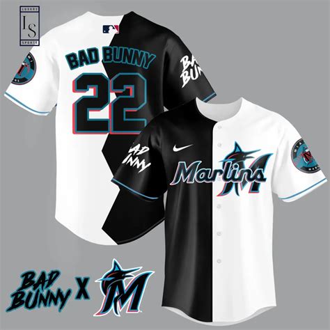 Bad Bunny Miami Marlins Baseball Jersey HomeFavo