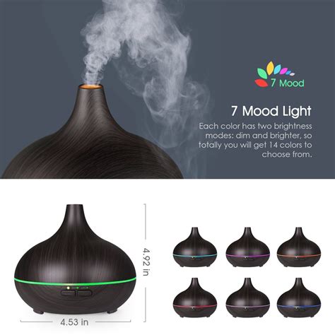 Victsing 150ml Mini Ultrasonic Aroma Essential Oil Diffuser Wood Grain