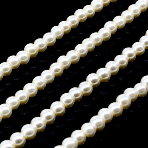 Glass Pearl Round Beads 3mm Ivory Craft Hobby And Jewellery Supplies