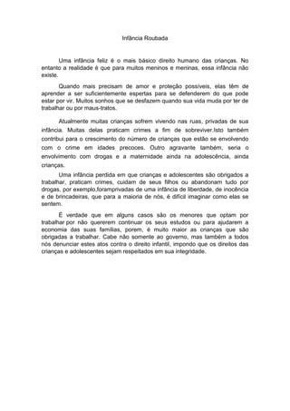 Infância roubada PDF